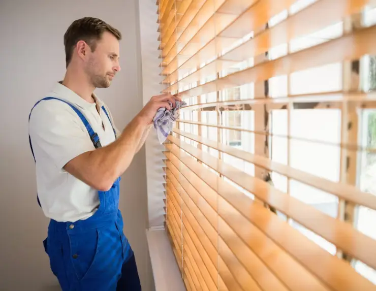 Fabric Roman blinds adding elegance to Dubai office